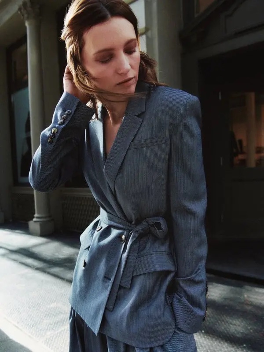 NWT $975 TWP Smoking Wool-Blend Double-Breasted Blazer in Midnight Multi
